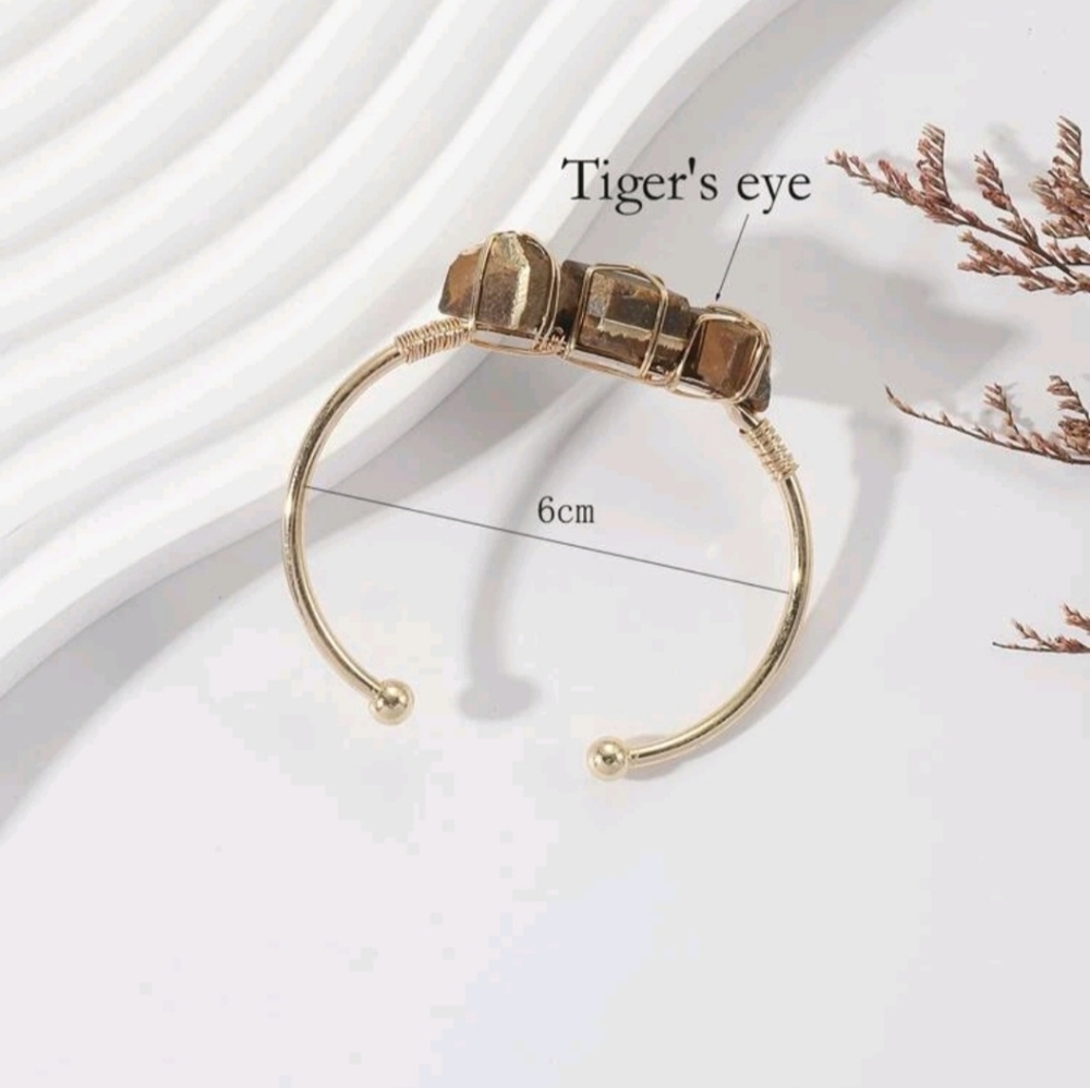 Natural Crystal ~ Tiger's Eye Cuff Bracelet ~ New - Picture 2 of 6